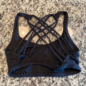 Black Strappy Sports Bra